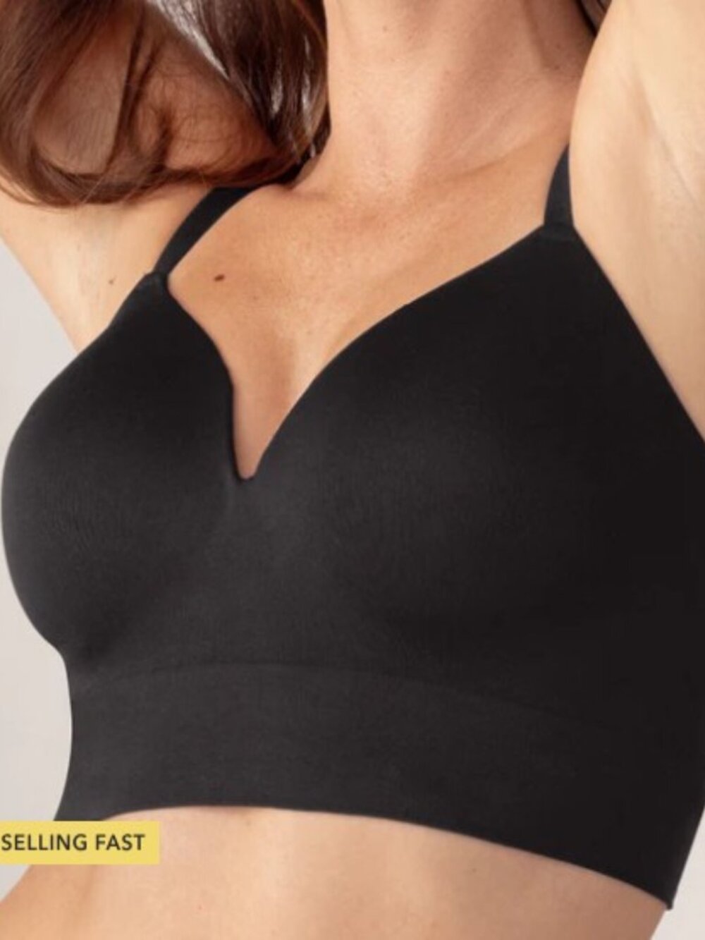 SHAPERMINT Truekind® DAILY COMFORT WIRELESS BRA BLACK LARGE L NIP